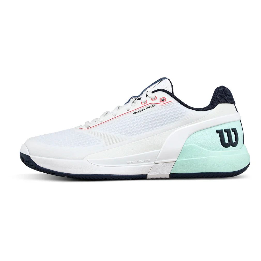 Men's Rush Pro 5 Tennis Shoes White and Bay