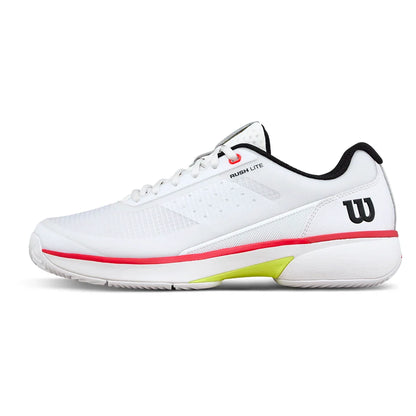 Men's Rush Lite 5 Clay Tennis Shoes White and Black