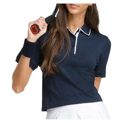 Women's Center Court Polo-Apparel-Wilson-WW00028-B-Navy-Tennis Express