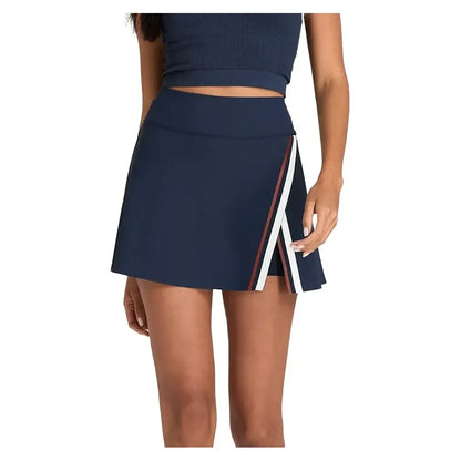 Women's Slice Tennis Skort Classic Navy and Clay Court-Apparel-Wilson-WW00219531-DBCF25-Tennis Express