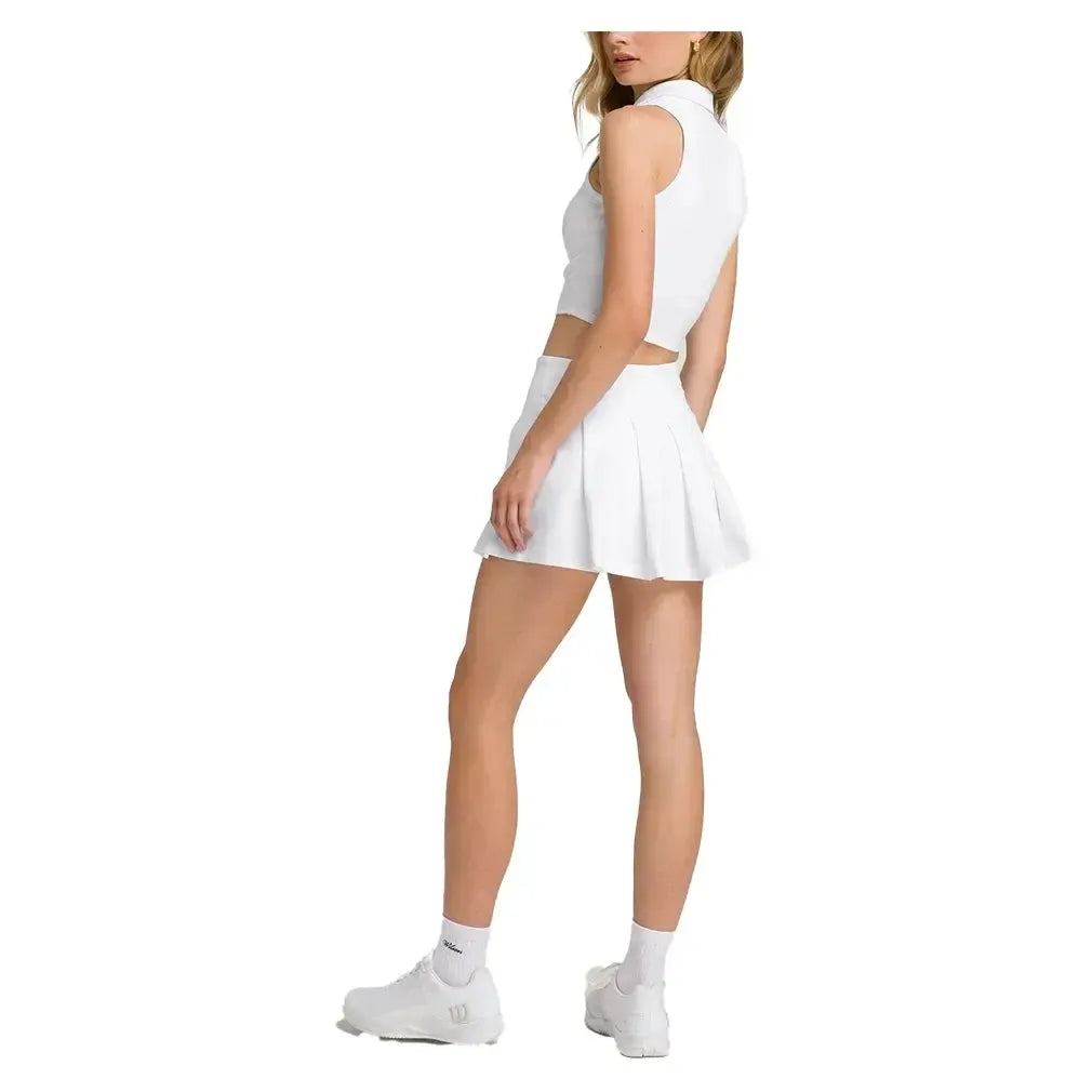 Women's Classic Pleated Mini Tennis Skort Bright White