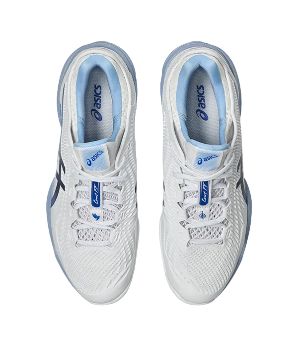 Padel Shoes Asics Court FF 3 Novak Clay White/Tuna Blue