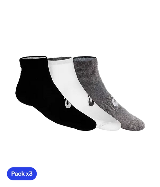 Socks Asics Quarter (Pack x 3) White / Negro / Gris