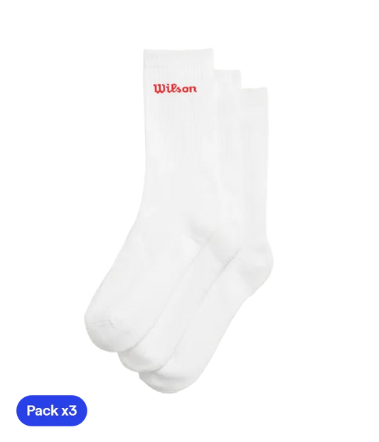 Socks Largos Wilson U Crew Logo White 2025 (Pack x3)