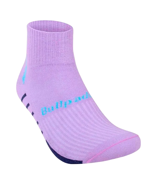 Socks Bullpadel BP2402 Mujer Blanco/Negro/Morado 2025 (Pack x3)