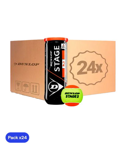 Box Balls  Dunlop Stage 2 Amarillo/Naranja Tenis (Pack x24)