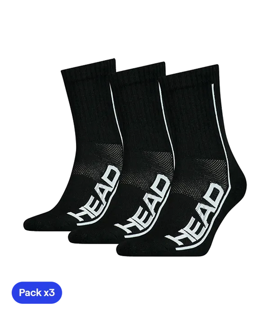 Socks HEAD Performance Crew Negro 2025 (Pack x3)
