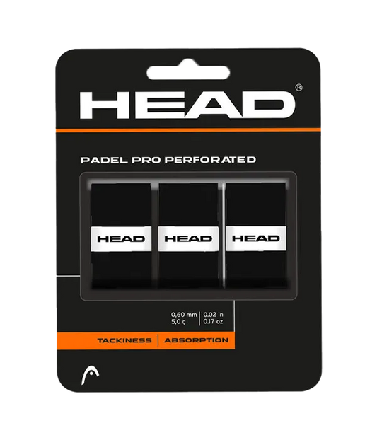 Overgrips HEAD Padel Pro Perforated Negro (Pack x3)