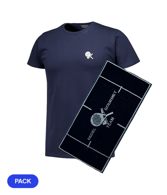 Pack Padel Team Gourmet: Camiseta Gourmet Azul Men + Toalla