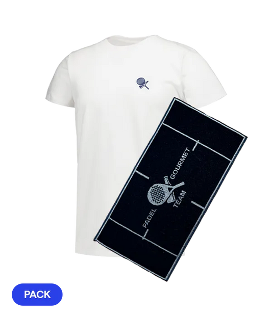 Pack Padel Team Gourmet: Camiseta Gourmet Blanca Men + Toalla