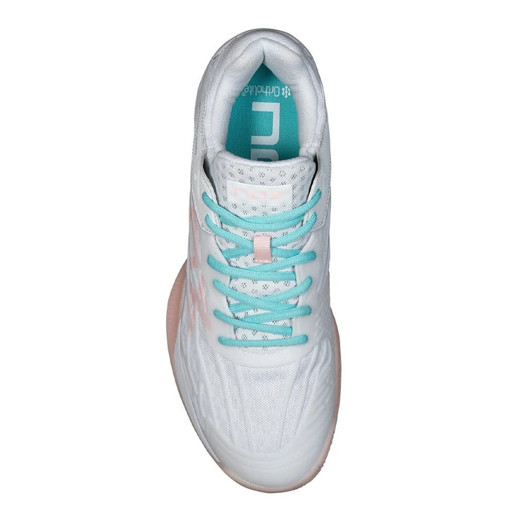 NOX AT10 LUX White/ Turquoise 2024 Padel Shoes Padel Shoes Nox