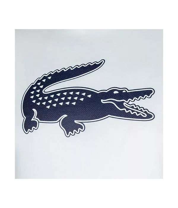 Camiseta Lacoste Sport Regular Fit Blanca Logo Negro