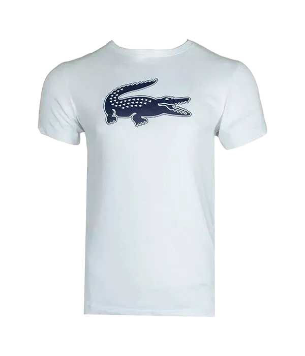 Camiseta Lacoste Sport Regular Fit Blanca Logo Negro