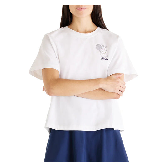Women's Graphic Tennis T Shirt White-Apparel-New Balance-wt61c8zowt-Tennis Express